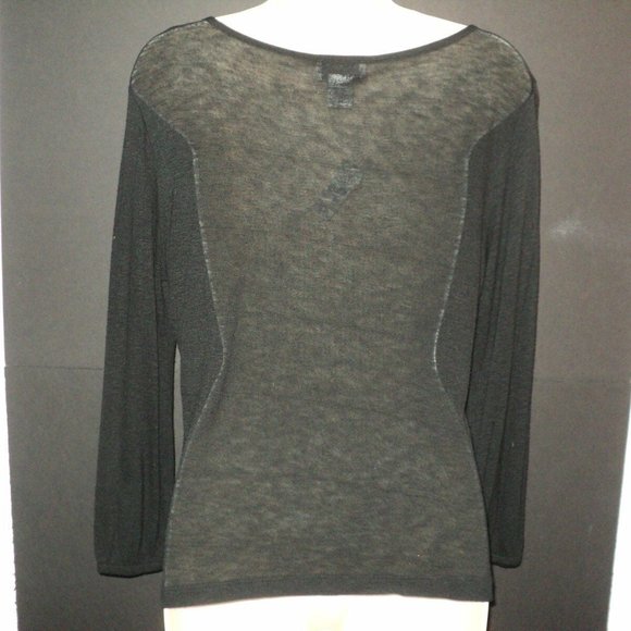 New Talbots Petite Large Top Black Sheer Back - Picture 4 of 7